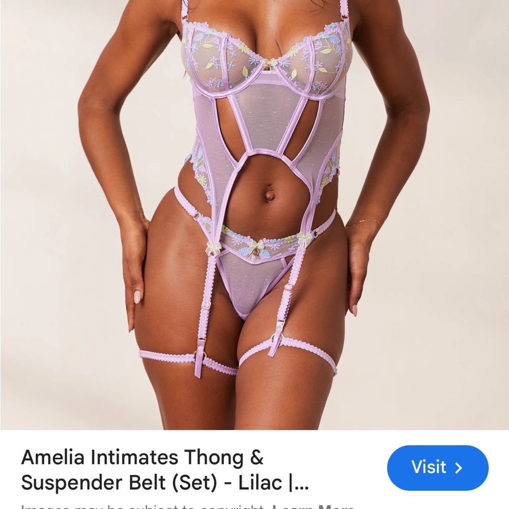 Amelia Intimates Lilac Bra & Suspender Set